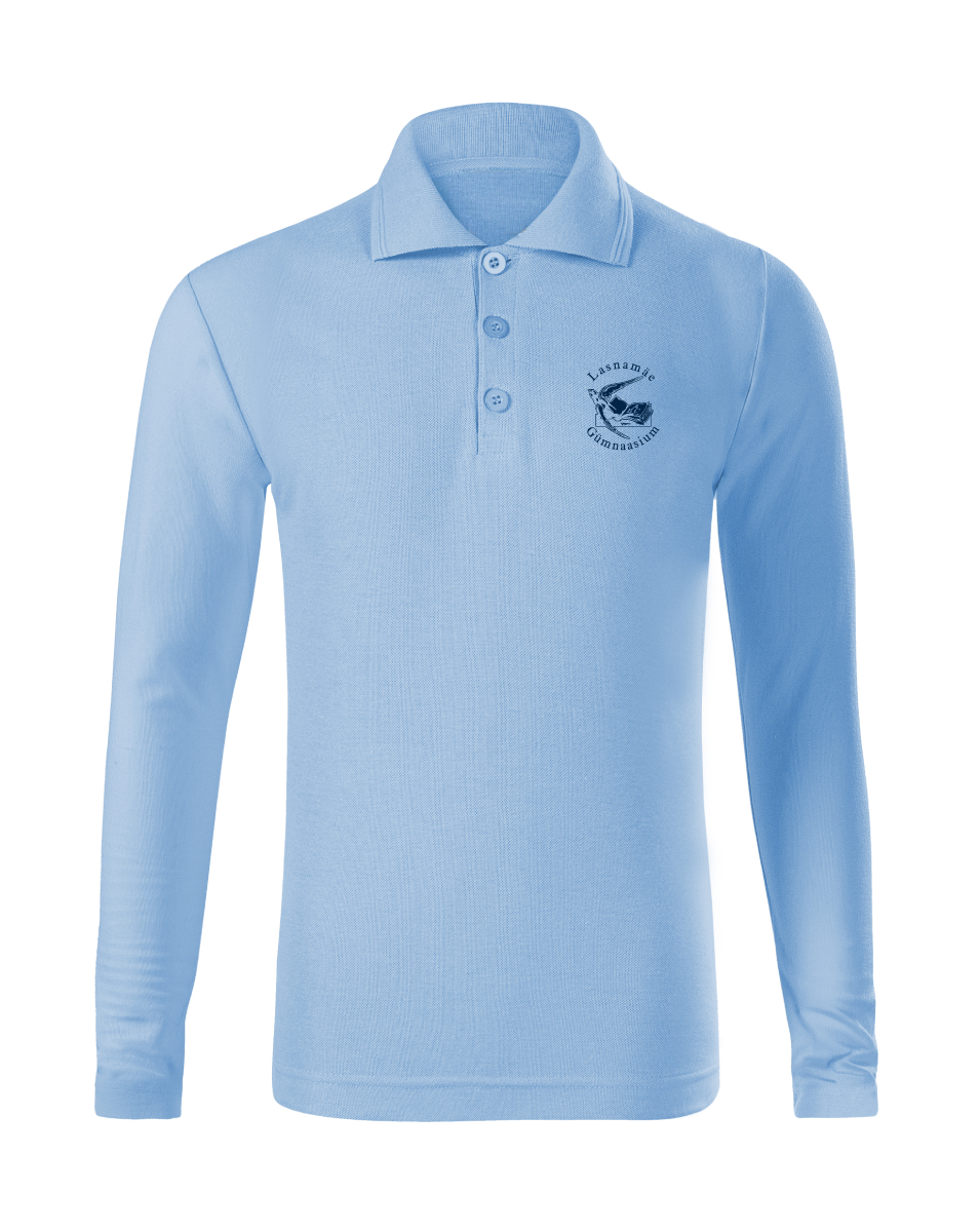 Laste kitsas pikkade varrukatega polosärk, helesinine